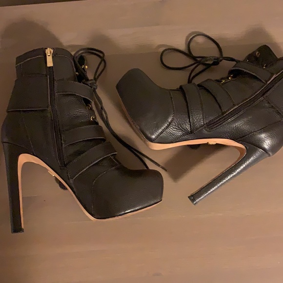 Pour La Victoire Brown Leather Ankle Booties - Women’s Size 9 - Picture 7 of 7